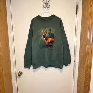 Vintage 90s Deer Buck Nature Crew Neck Sweatshirt Lost Creek Outfitters Size XXL